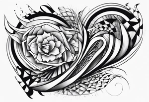 extreme fragmented twisted tissue anger pain on elbow tattoo idea