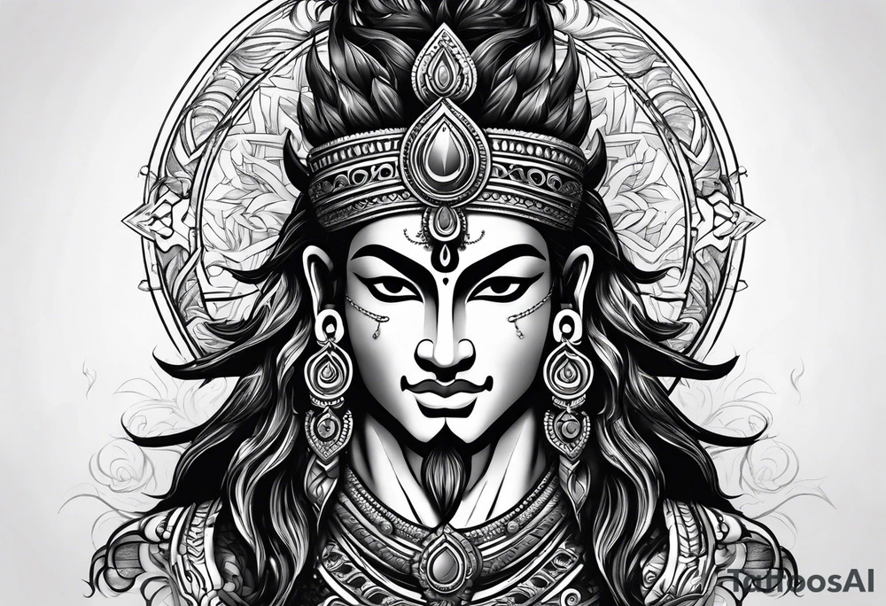 shiva in warrior pose tattoo idea