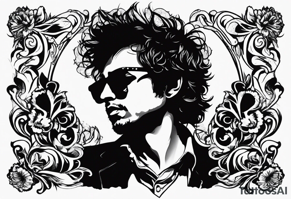 bob Dylan silhouette tattoo idea