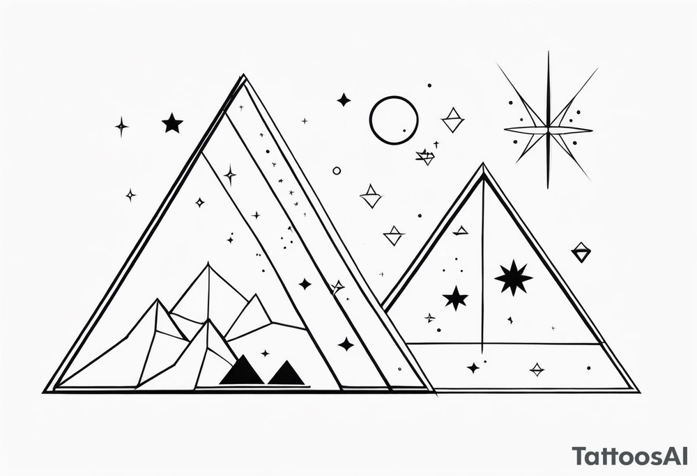 Aquarius constellation with pyramids tattoo idea