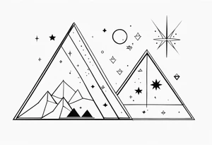 Aquarius constellation with pyramids tattoo idea
