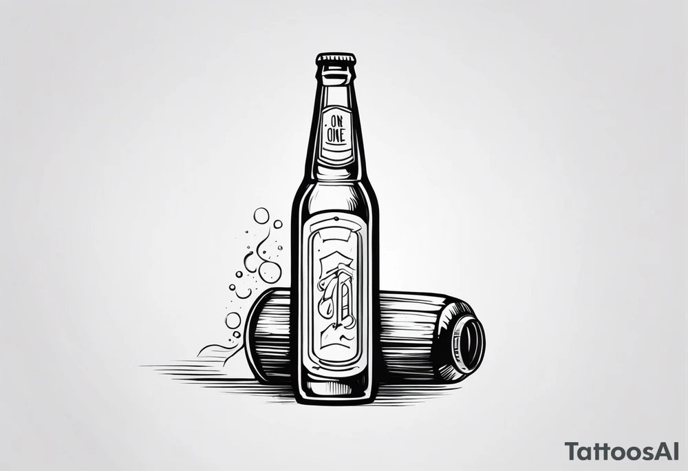 one beer bottle tattoo idea