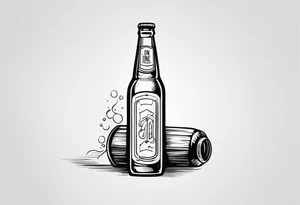 one beer bottle tattoo idea