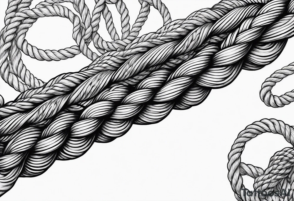 Rope twisting in a line tattoo idea