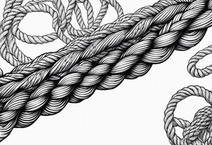Rope twisting in a line tattoo idea