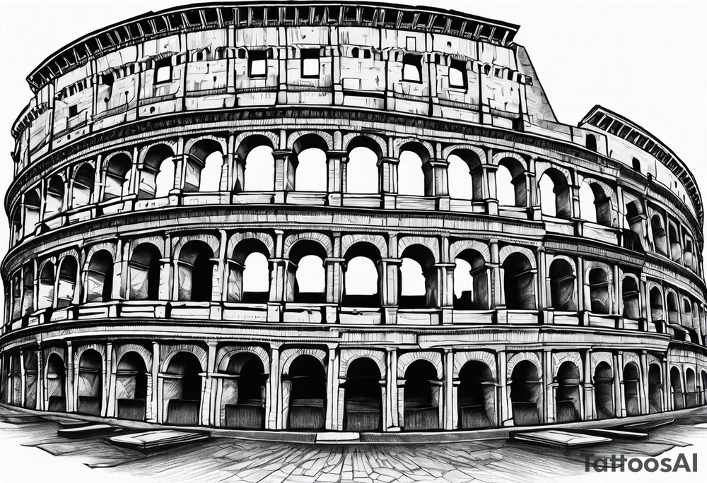 colosseum with cobble stone tattoo idea