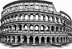 colosseum with cobble stone tattoo idea