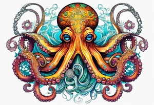 Octopus, bridge, drugs tattoo idea