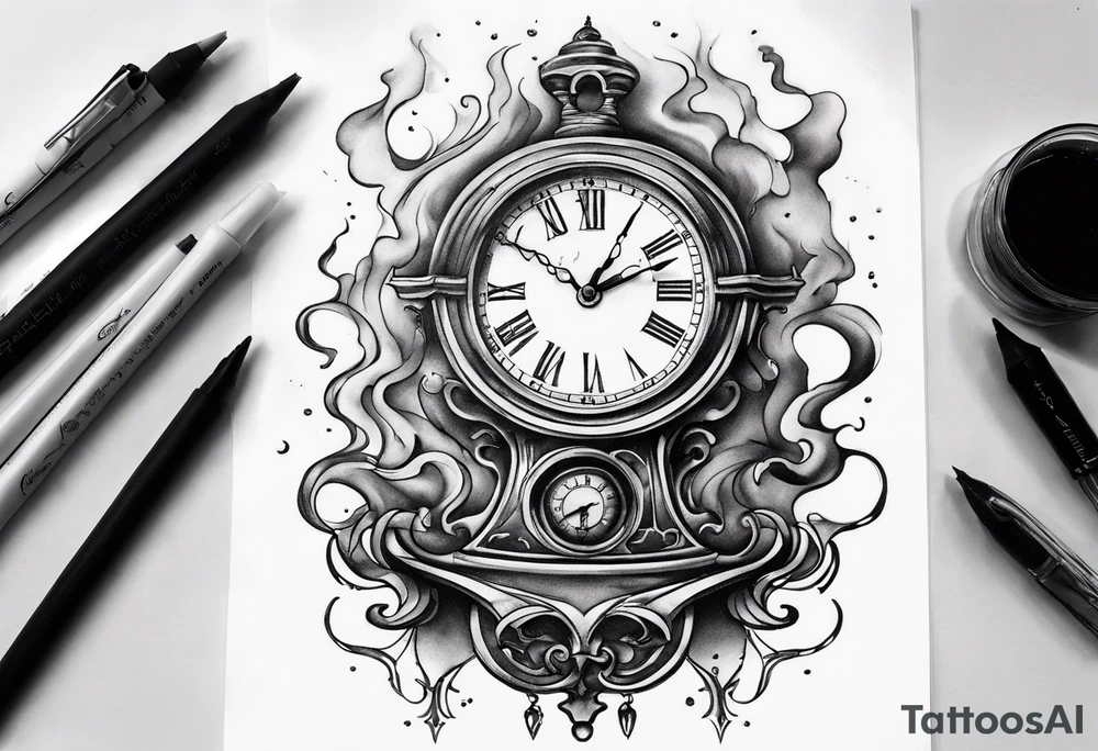 dali melted clock tattoo idea