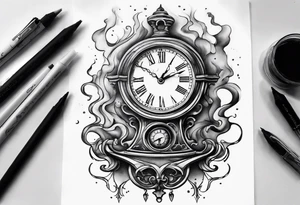 dali melted clock tattoo idea
