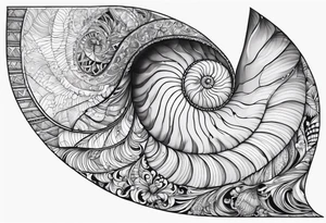 nautilus shell, self peace, number 4 tattoo idea