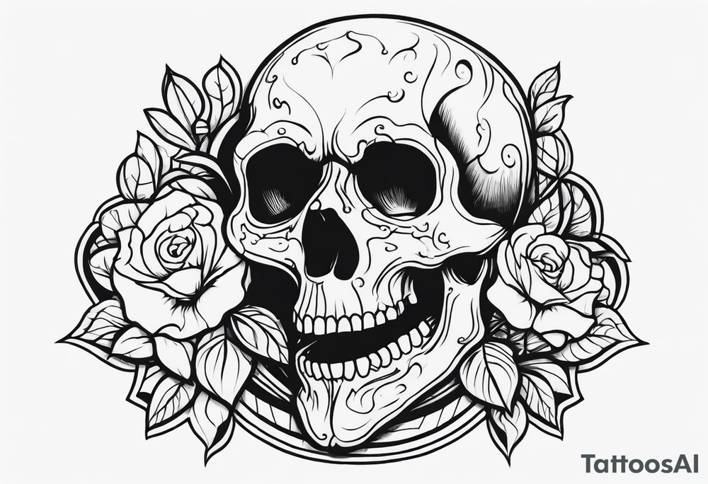 Creepy skull tattoo idea