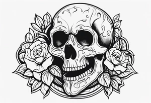 Creepy skull tattoo idea