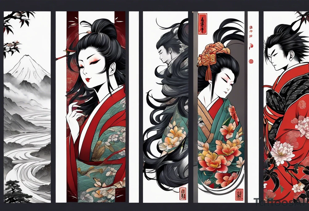The name Nakama painted vertically, in Shôdo style writing. tattoo idea