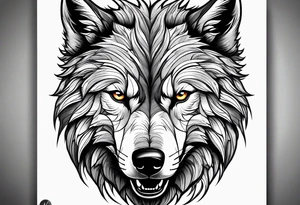 angry alpha wolf tattoo idea