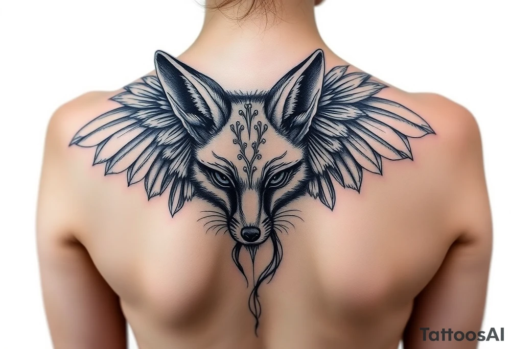 a fox with wings serious and scary tattoo idea
