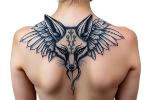 a fox with wings serious and scary tattoo idea