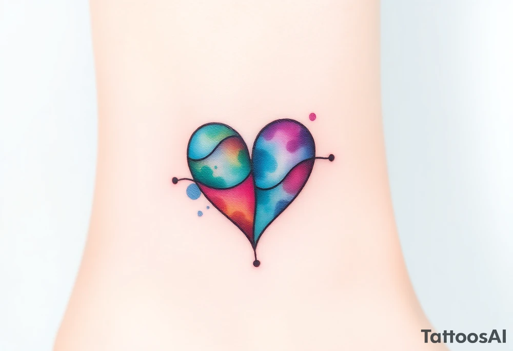 autism heart shape symbol tattoo idea