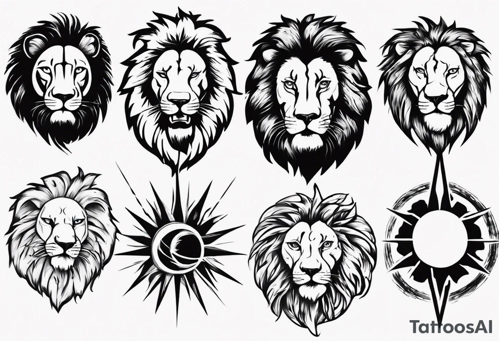 Lion in the sun tattoo idea