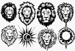 Lion in the sun tattoo idea