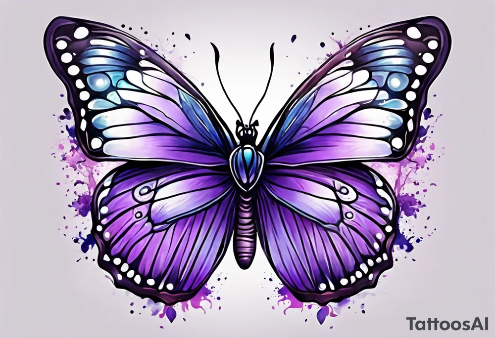 Purple butterfly tattoo idea