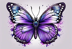 Purple butterfly tattoo idea