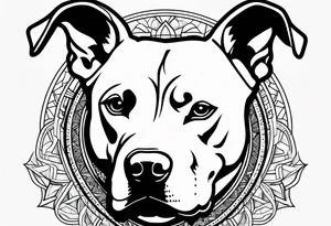white pitbull pointed ears tattoo idea