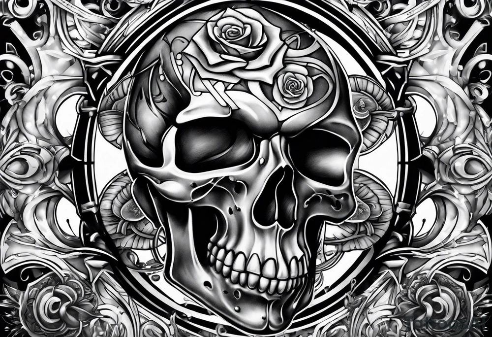 brain inside hourglass tattoo idea