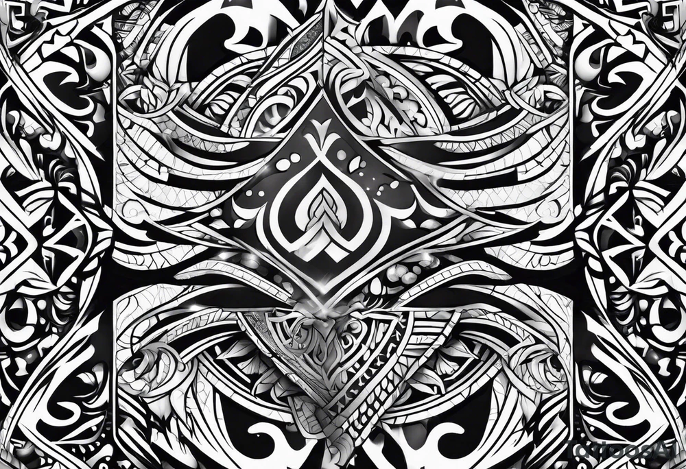 tribal leg sleeve tattoo idea