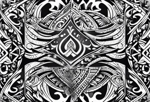 tribal leg sleeve tattoo idea