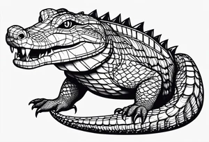 Full body Caiman with tail tattoo idea