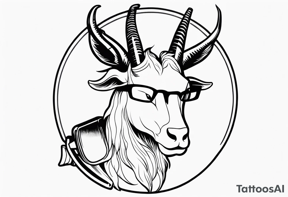 capricorn with sunglasses and a shotgun tattoo idea