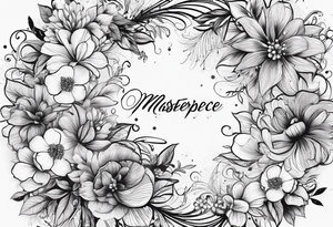 Script in a cursive font of the following words “There’s glitter on the floor after the party…” with sparkle designs tattoo idea