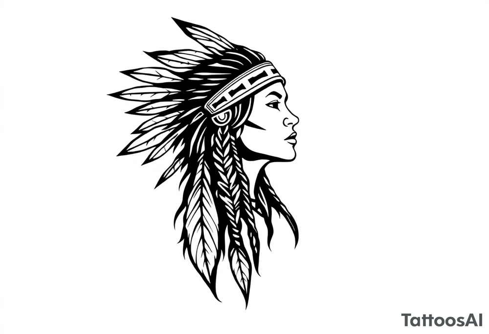 Native American female tattoo idea