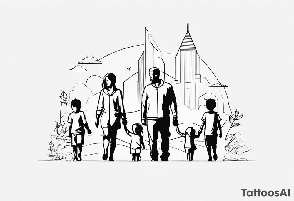 Unbreakable bond, family, five tattoo idea