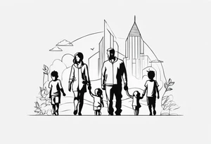 Unbreakable bond, family, five tattoo idea