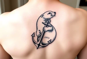 Weasel with anchor tattoo idea