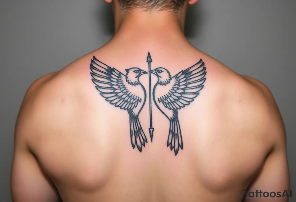 Sagittarius sign for both individuals as a couple names being Harley and Guy bird combined meaning Harley bird tattoo idea