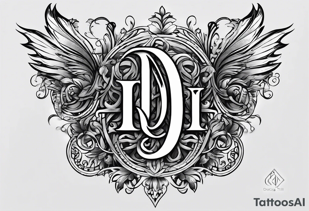 Cool image of initials “DgbIII” tattoo idea