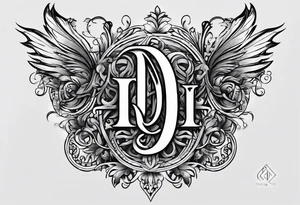 Cool image of initials “DgbIII” tattoo idea