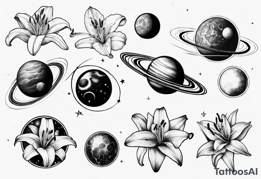 Lily planets tattoo idea