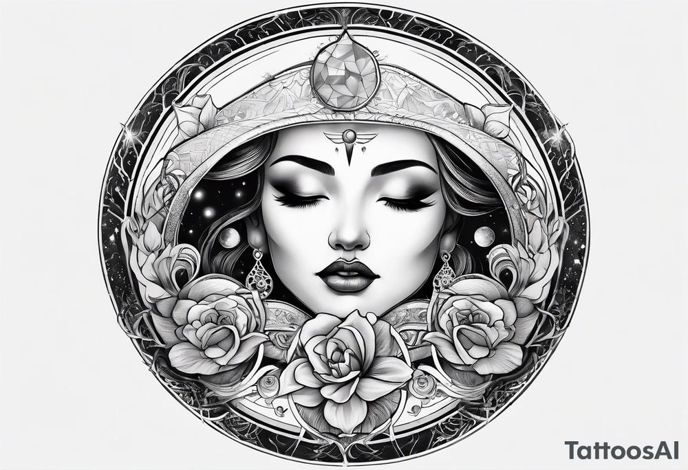 Cancer zodiac moon tattoo idea