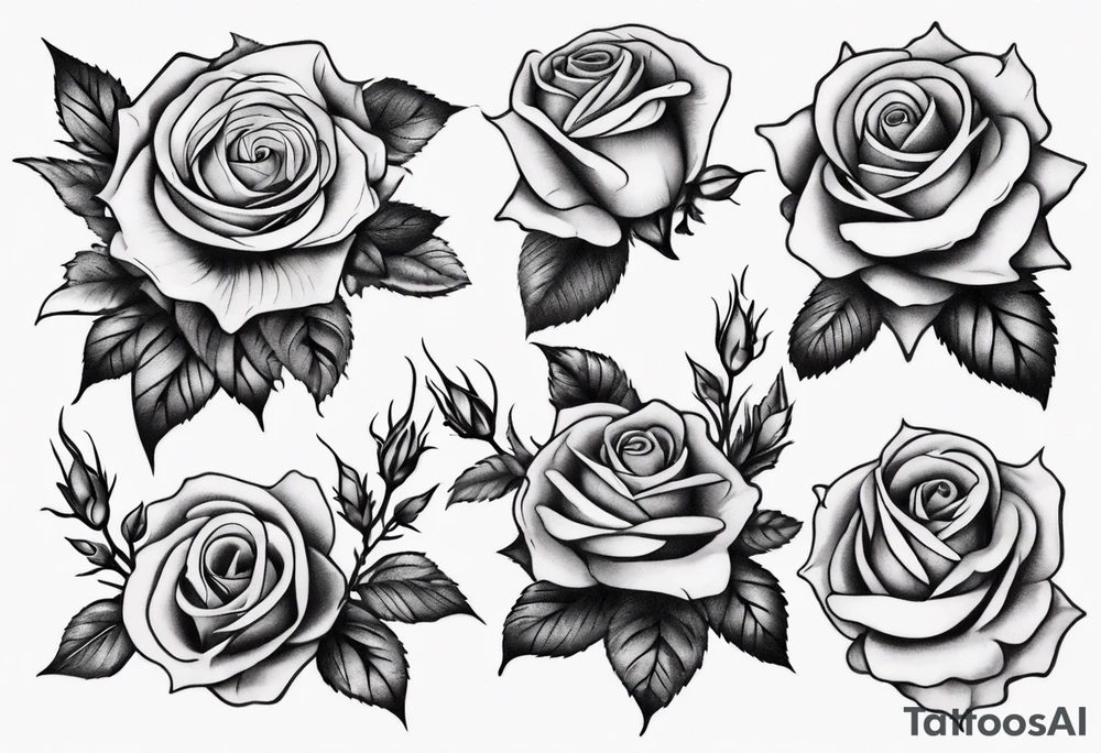 bouquet of roses tattoo idea