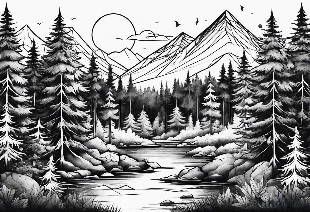 forest without river tattoo idea