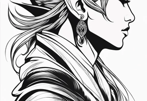 pointed ears elf simple profile tattoo idea