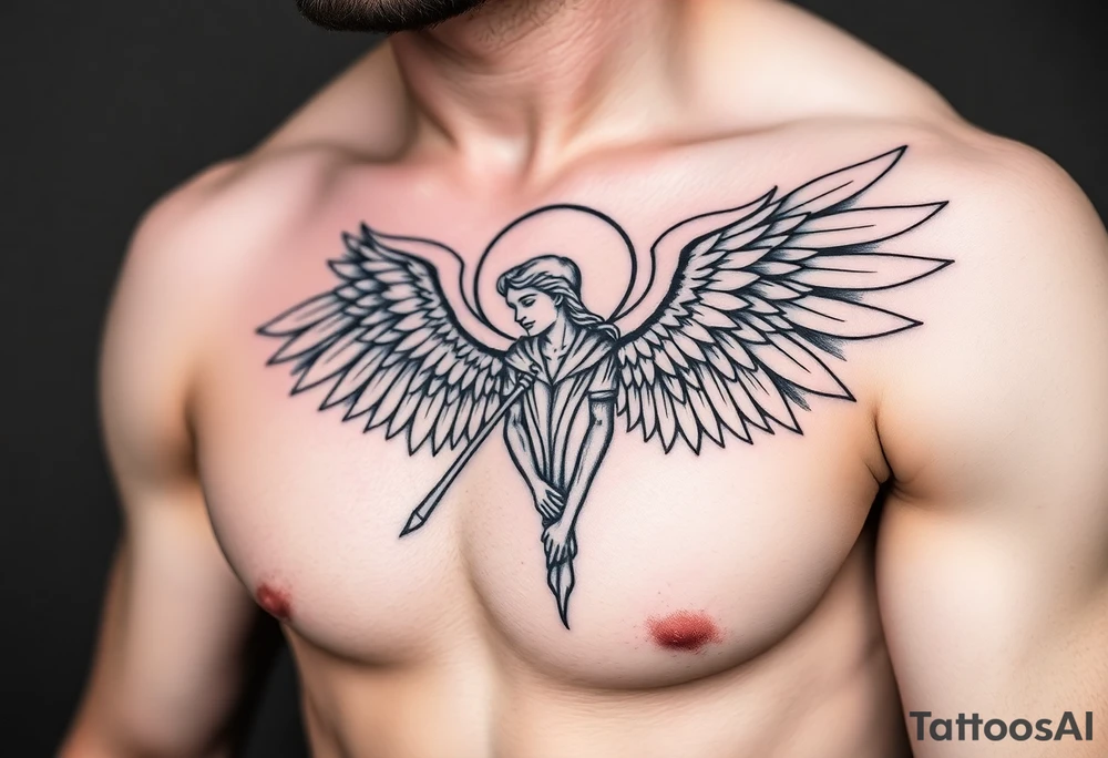Strong and Powerful archangel saint michael tattoo idea