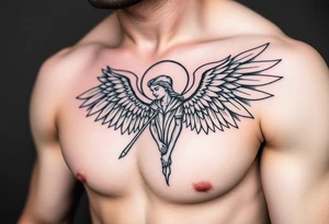 Strong and Powerful archangel saint michael tattoo idea