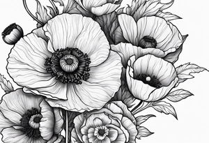 Poppy flowers shoulder tattoo idea