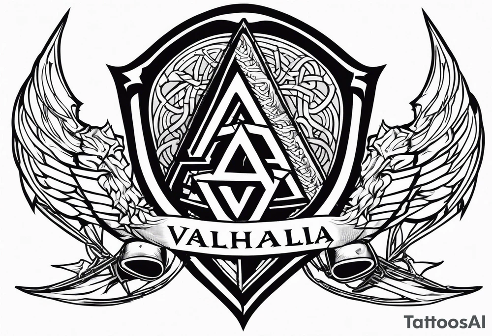 Valhalla sword shield dragon axe Valknut barbed wire
steps tattoo idea Valhalla sword shield dragon axe Valknut barbed wire
steps tattoo idea