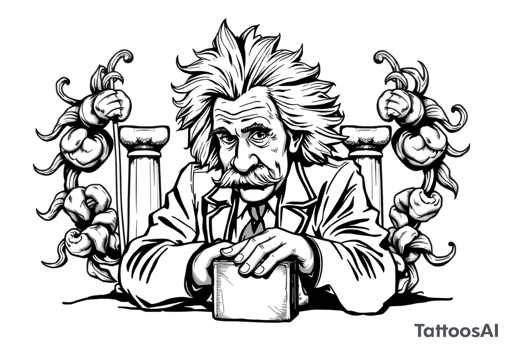 Einstein at a bank tattoo idea